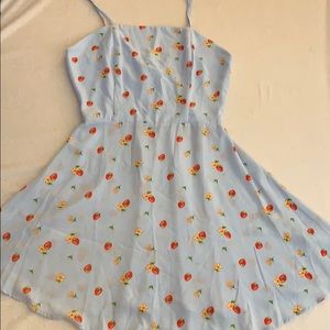 Blue strawberry mini dress